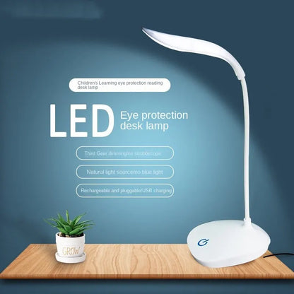 LED Table Lamp USB Chargeable 3 Color Stepless Dimmable Desk Lamp Touch Foldable Eye Protection Reading Night Light Rechargeable