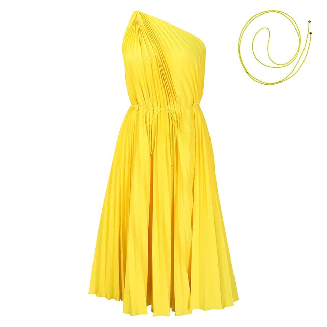 Vestido plisado de una pieza de talla grande para mujer de verano 2023, vestido informal holgado para fiesta, elegante y hermoso 