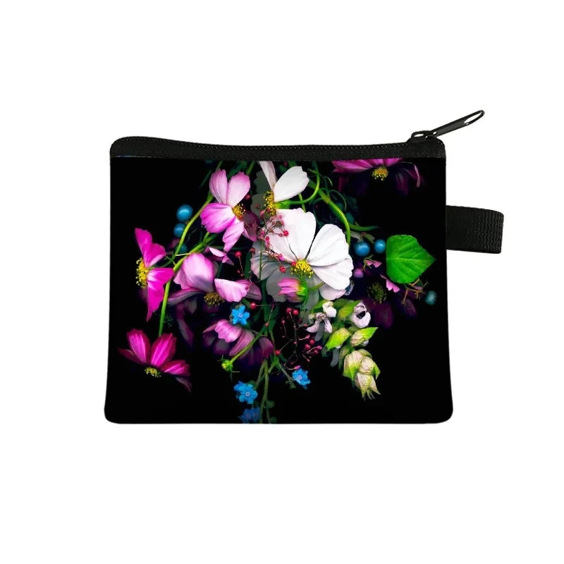 Carteira Portfel Men Wallet Women Cartera Mujer Female Short Cute Flower Zero Wallet Simple Fashion Card Bag Coin Purse Key Case