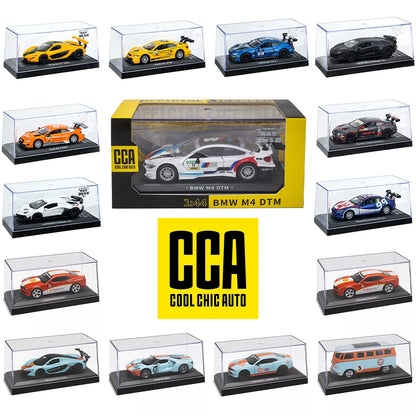 CCA 1:43 BMW Gulf Oil Station Shell Station McLaren Lamborghini Series Racing Alloy Car Model Toy Car Casting Pullback Function