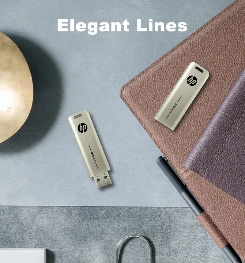 HP USB Flash Drive 3.2 32GB 64GB High Speed ​​Sticks External Storage Metal Pen Drive Creative Personality Car Music