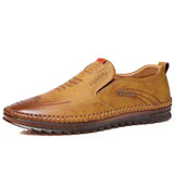 2022 Fashion Men's Casual Flat Shoes Outdoor Soft-Soled Travel Sneakers Leather Men's Business Non-Slip Breathable Shoes for Men