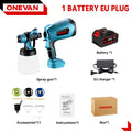 1000ML Electric Spray Gun Cordless Paint Sprayer Auto Furniture Household Sprayer Flow Control Power Tool For 21V 18V Battery