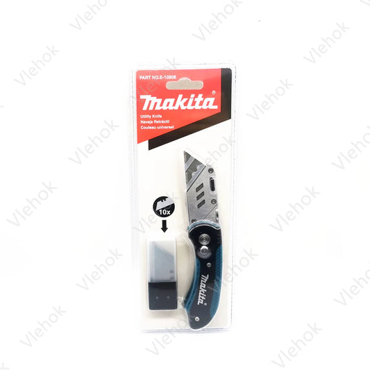 Makita E-10908 Utility Knife, Folding Knife, Pipe Cutter, Pocket Knife, Wooden Handle, Paper Cutter, Unboxing, Industrial