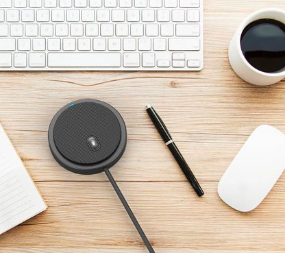 HCSTVCON Microphone Omnidirectional Video Conference Mini Portable 360° Voice Pickup USB Plug for Meeting Business Online Live