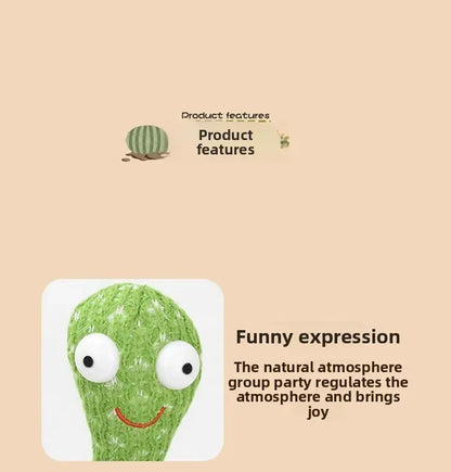 Cactus Magic Dancing Voice Replay Function LED Lights Sings Talks Dances Funny Interactive Plush Birthday Gift Hot Decoración