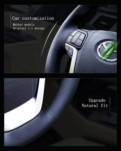 Customize Microfiber Leather Car Steering Wheel Cover For Ford Focus 3 2015-2018 Kuga 2016-2019 Escape C-MAX Ecosport 2018-2019