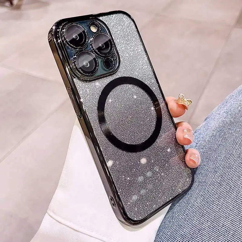 Glitter Plating Magnetic Ring Phone Case For Xiaomi Mi 14 15 Ultra 13 12 11 10T Lite 11T 12T 13T 14T Pro 11i 11X 12X Soft Cover