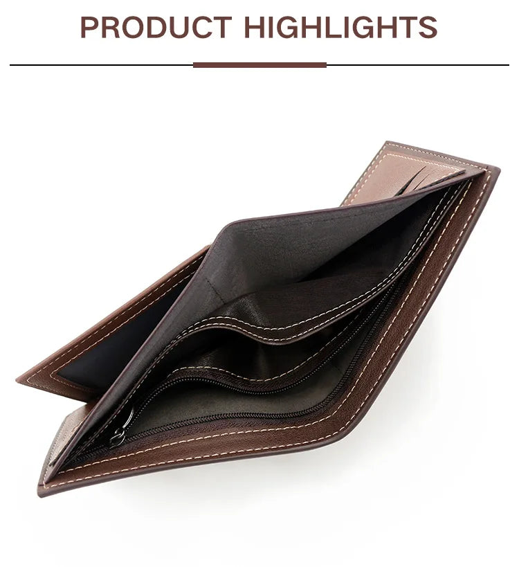 2023 New Short Men Wallets Slim Card Holder Male Purses Luxury PU Leather Coin Pocket High Quality Small Men's Wallet