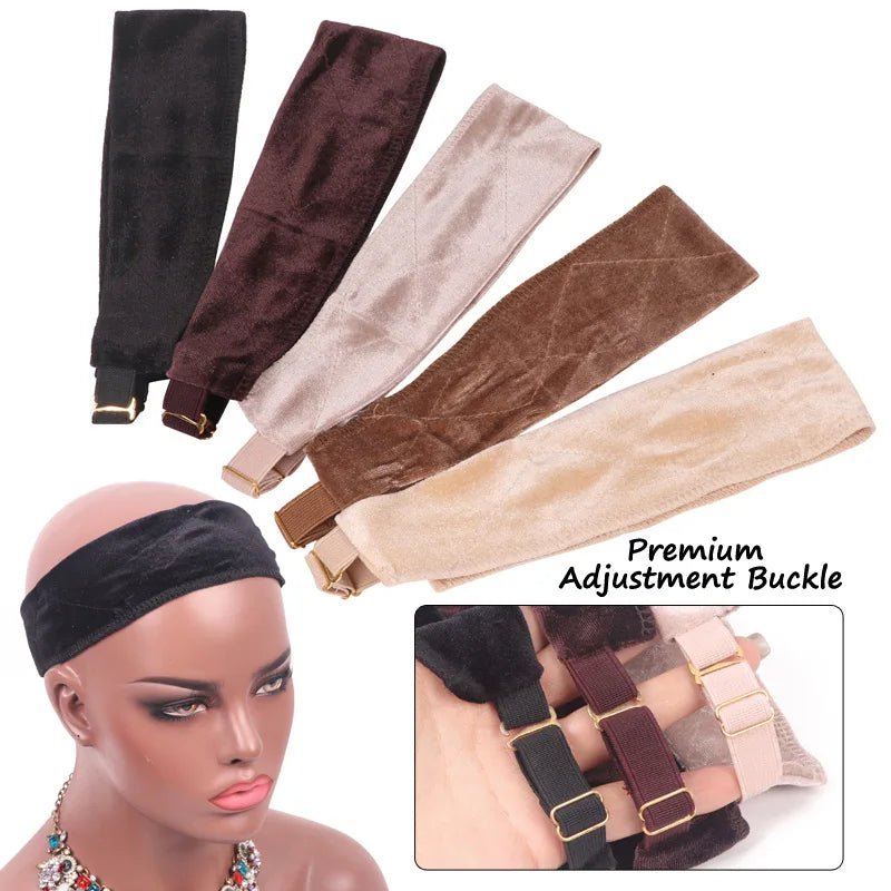 Plussign Wig Grip Headband For Lace Frontal Wigs Adjustable Invisible Wig Hair Band Nude Non-Slip Velvet Wig Band To Hold Wigs