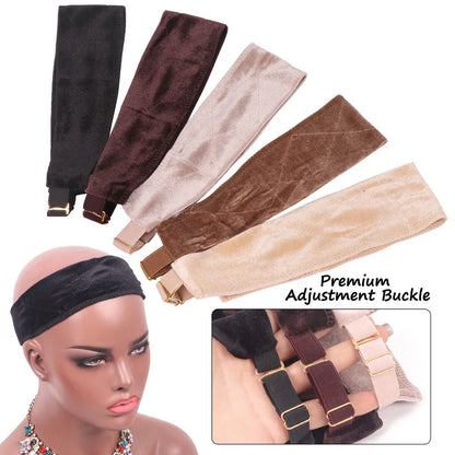 Plussign Wig Grip Headband For Lace Frontal Wigs Adjustable Invisible Wig Hair Band Nude Non-Slip Velvet Wig Band To Hold Wigs
