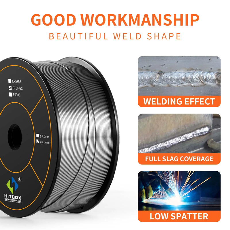 Hitbox MIG Welder Wire Flux 0.5/0.8 /0.9/1.0mm 1KG For Soldering Welding Gasless Welder Wires Iron Steel Consumable E71T-GS Acc