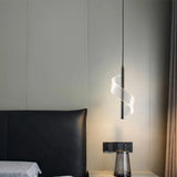 Lámpara colgante nórdica de espiral LED para mesita de noche, iluminación interior, dormitorio, sala de estar, decoración del hogar, luz acrílica moderna