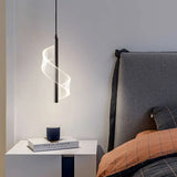 Lámpara colgante nórdica de espiral LED para mesita de noche, iluminación interior, dormitorio, sala de estar, decoración del hogar, luz acrílica moderna