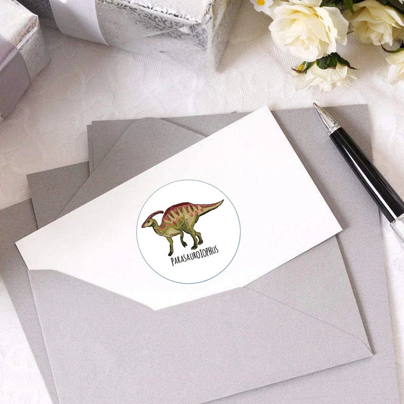 100-500pcs 1'' Round Dinosaur Stickers for Teacher Reward Stickers School Supplies Animal Incentive Roll Sticker for Home