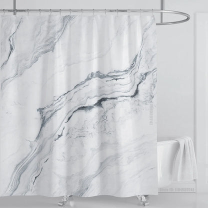 Marble Waterproof Shower Curtain Waterproof Shower Curtain for Bathroom Decor Printed Washable Shower Curtain with Hooks