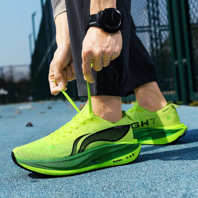 Marathon Cushion Carbon Plate Sports Running Shoes Men Breathable Lightweight Women Comfortable Nonskid Speciality Sneakers 45