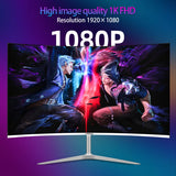 FYHXele 27" Curved Screen Gaming Office Displays Freesync/Gsync 1080P 99%sRGB 100HZ MVA VESA Low Blue Light&Flicker-Free Monitor