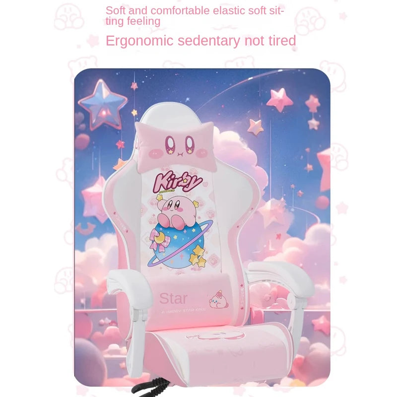 Cute Cartoon Gaming Chair Computer Office Chair Home Reclining Lift Comfortable Student Dormitory Swivel Chair Nylon Feet