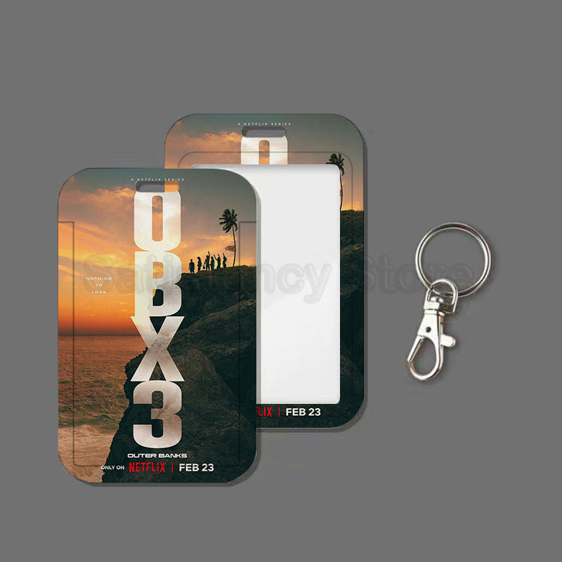 TV Show Outer Banks DBX3 Keychain Card Holder Keychains Badge Business Credit Card Holders Bank Bus ID Cards Cover Case Keychain