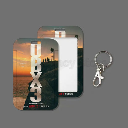 TV Show Outer Banks DBX3 Keychain Card Holder Keychains Badge Business Credit Card Holders Bank Bus ID Cards Cover Case Keychain