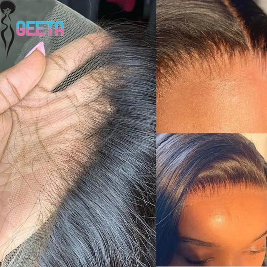 Hd Lace Frontal Wig 13x6 13x4 Lace Front Wig Human Hair 30Inch Bone Straight Transparent Lace Human Hair Wigs 4x4 HD Closure Wig