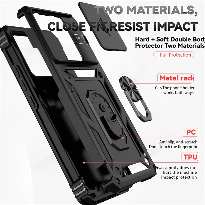For Xiomi 13T 5G Case Car Magnetic Ring Holder Armor Shockproof Coque For Xiomi Mi 13T 13 T Xiaomi13T T13 Pro Lens Protect Cover
