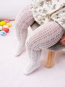 Nuevas medias de verano para niños, medias con lazo hueco para niñas, pantalones de malla, pantimedias para niños pequeños, medias finas de Ballet de estilo español para bebés