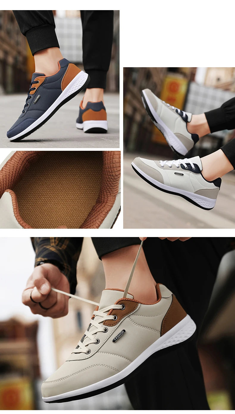 New Balance Men's Leather Shoes Sneaker Trend Sport Shoes Breathable Men's Sneakers Non-slip Footwear Holiday Shoes for Men