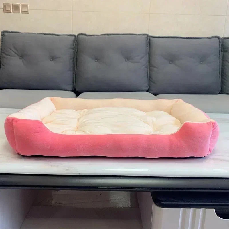 Large Pet House Dog Bed Cat Mat Long Plush Deep Sleeping Warm Soft Small Dog Cushion Calm Beds for Puppy Chihuahua