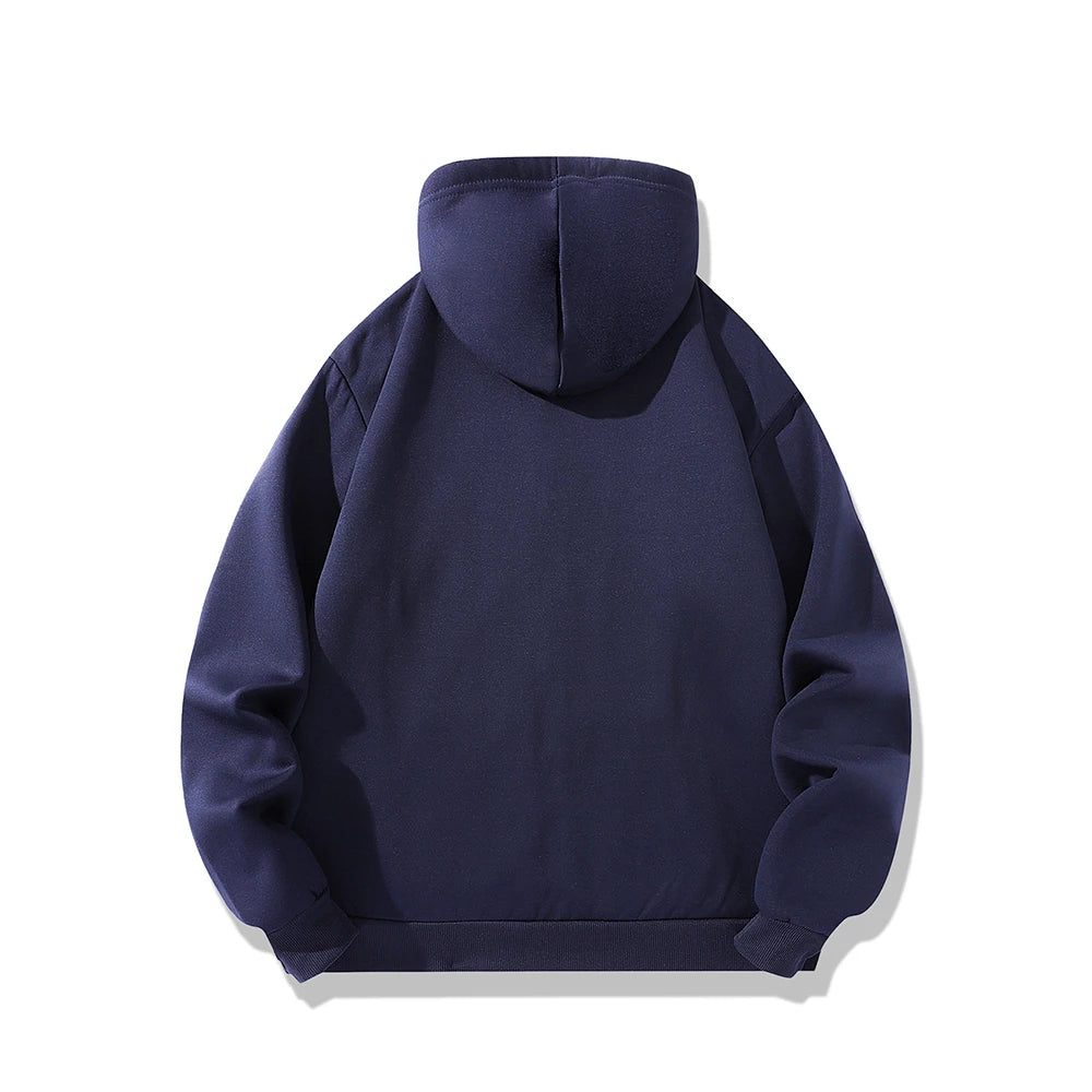 Men's Winter Lambswool Jackets Plus Size Zipper Hoodies Winter Warm Coats Long Sleeved Jacket Casual Coat Tops Clothing