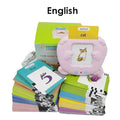 Máquina de aprendizagem para crianças falando cartões flash jardim de infância crianças linguagem livro de áudio eletrônico aprender inglês alemão espanhol francês
