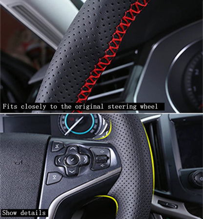 Customize Microfiber Leather Car Steering Wheel Cover For Ford Focus 3 2015-2018 Kuga 2016-2019 Escape C-MAX Ecosport 2018-2019