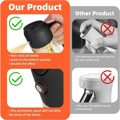 2 em 1 garrafa de spray de óleo de plástico cozinha churrasco cozinhar dispensador de azeite frasco de óleo cozimento vinagre molho soja spray recipiente