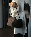 split leather 90s pen bag 2026 new luxury design soft cowhide mini one-shoulder crossbody bag suede fashion ladies handbag