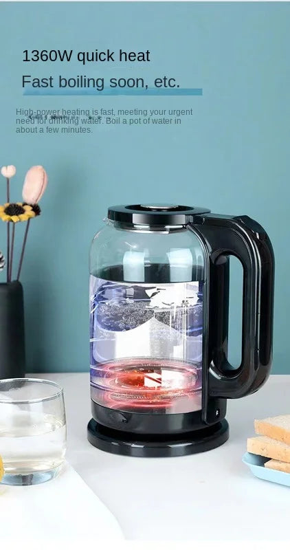 220V 2000ML Glass Electric Kettle Water Fast Boiling Pot Multi Cooker Household Heating Kettle Pot