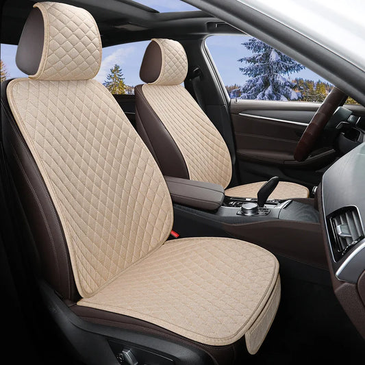 Linen Car Seat Covers,Breathable Front Pair Seat Cover with Non-Slip Protector for All Seasons,Seat Cover For Car,SUV,Truck