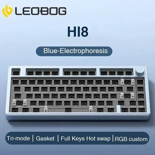LeoBog-Hi8 Kit Teclado Mecânico, Bluetooth Sem Fio, Teclado Hot Swap Gaming, Kits De Alumínio, 80 Chaves, Modo 3, 2.4G, Gif