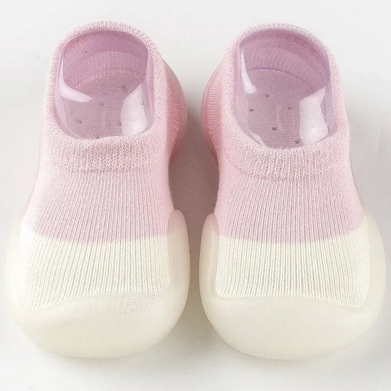 1pair Baby First Walker Toddler Shoes Non-slip Comfortable Silicone Soft Sole Casual Indoor Floor Socks Knit Booties for Newborn