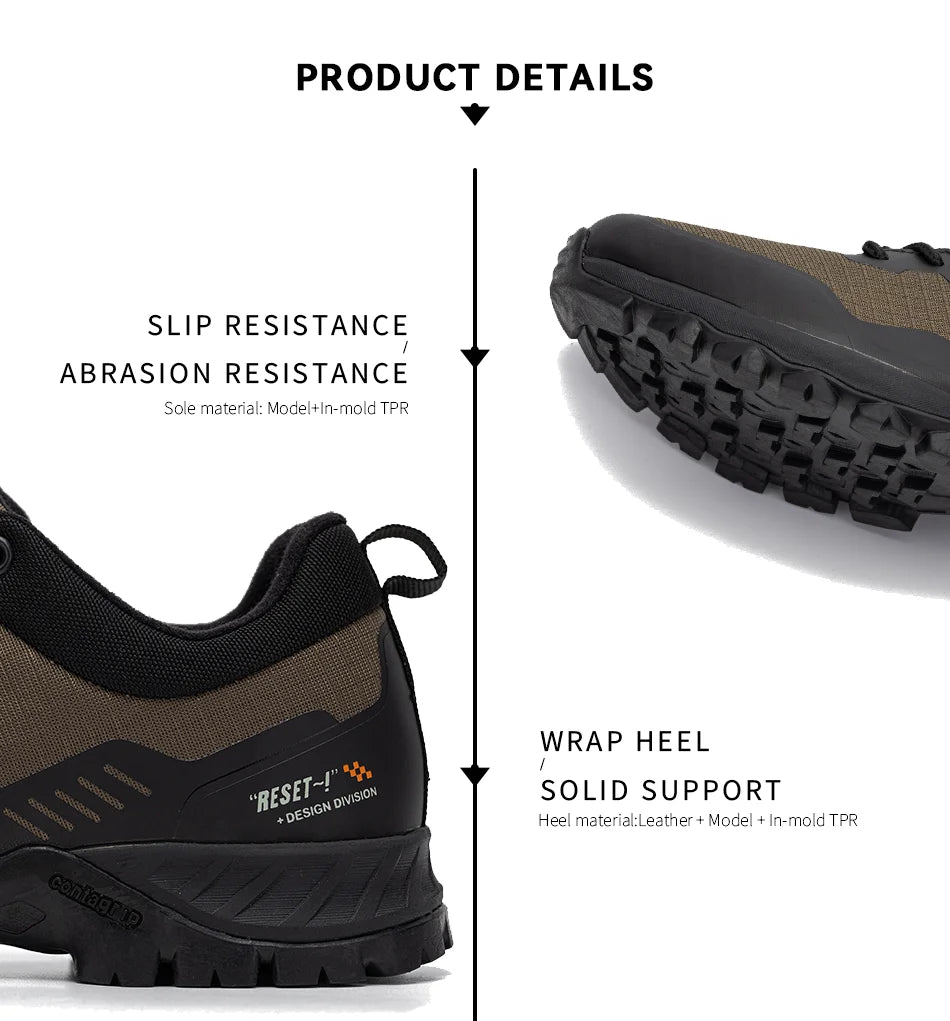 Baasploa Men's Anti-Skid and Wear-Resistant Hiking Travel Shoes Fashion Waterproof Outdoor Sneaker Comfortable Male Sport Shoes