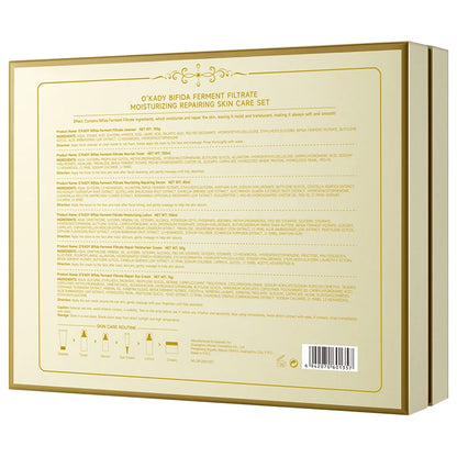 OKADY Vendas Quentes Baixo Desconto Bifida Fermento Lysate Hidratante Anti-Envelhecimento Loção Toner Creme Conjunto de Cuidados com a Pele Orgânica