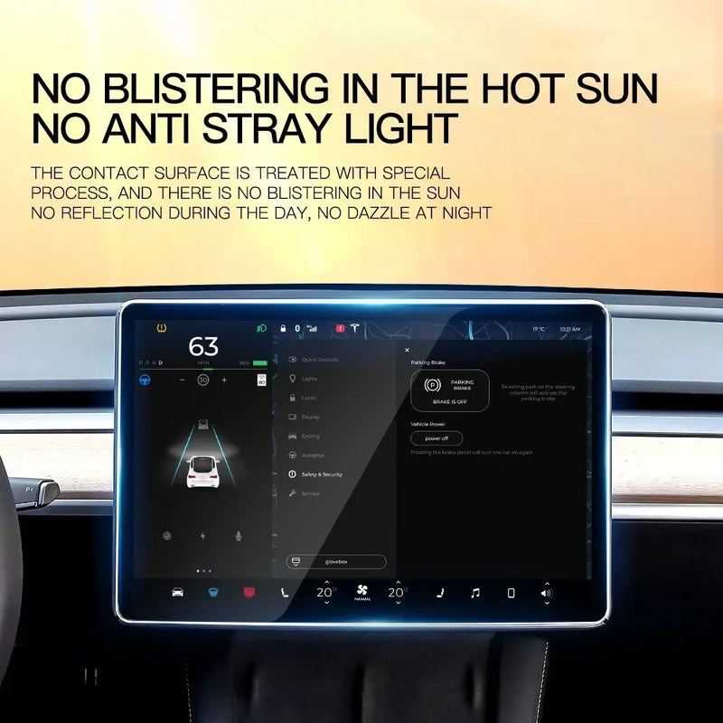 Protector de pantalla de vidrio templado YZ para consola central Tesla Model 3 Y, película HD antirreflejo, accesorios de protección de pantalla