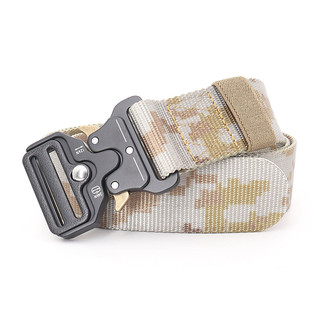 3.8X125cm - Belt Quick Release Outdoor  Metal Belt Soft Real Nylon Sports Accessories Men And Women Black Belt