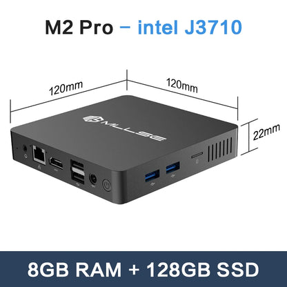 MLLSE Mini PC M2 Air Intel Gemini Lake N4000 Windows 11 6GB RAM 128GB ROM Dual-Band WiFi Bluetooth USB Mini Computer