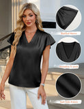 2026 Fashion Summer Casual Shirts Office Lady Tops Mujer Elegant Simple Chiffon Blouse Women Short Sleeve V-Neck Woman Clothes