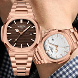 NIBOSI Brand Mens Watches Quartz Movement Watch Luxury Stainless Steel Calendar Waterproof Sport Simple Wristwatches for Man