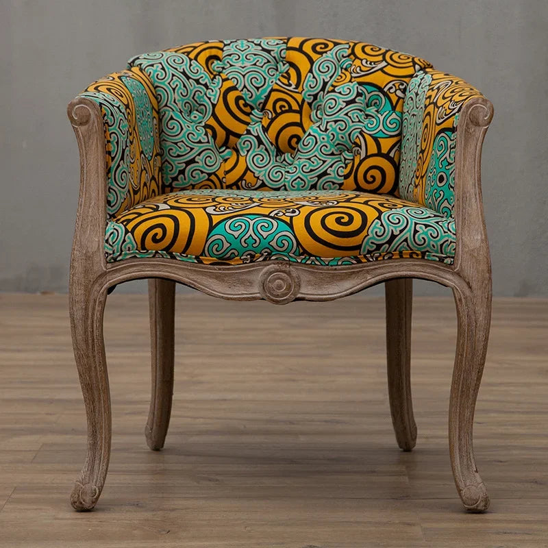 European Hotel Dining Chair, Leisure Sofa Chair, Solid Wood Antique Dining Chair, Living Room Leisure Sofa,Support Customization