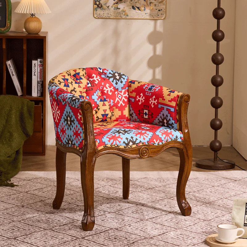 European Hotel Dining Chair, Leisure Sofa Chair, Solid Wood Antique Dining Chair, Living Room Leisure Sofa,Support Customization