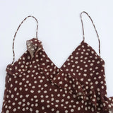 New Women's Clothing European And American Style Fashionable Simple Layered Decoration Polka Dot Sleeveless Suspender Dress