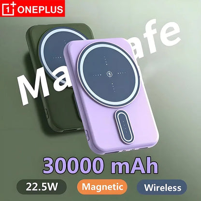 OnePlus 30000mAh Magnetic Wireless Power Bank 22.5W PD Super Fast Charging Portable Battery Charger For IPhone Huawei Samsung